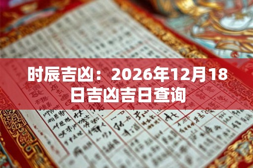 时辰吉凶:2026年12月18日吉凶吉日查询 时辰吉凶:2026年12月18日吉凶吉日查询