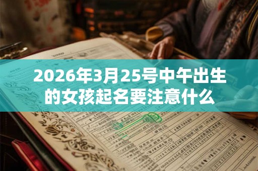 2026年3月25号中午出生的女孩起名要注意什么 2026年3月25号中午出生的女孩起名要注意什么