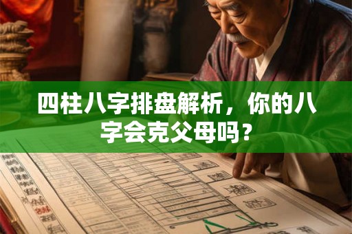 四柱八字排盘解析，你的八字会克父母吗？