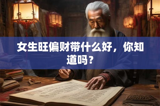 女生旺偏财带什么好，你知道吗？