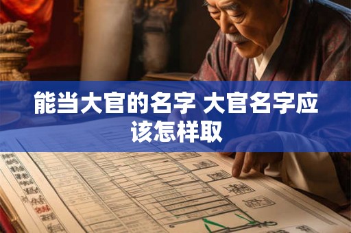 能当大官的名字 大官名字应该怎样取