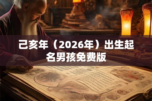 己亥年(2026年)出生起名男孩免费版 己亥年(2026年)出生起名男孩免费版