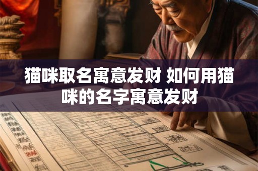 猫咪取名寓意发财 如何用猫咪的名字寓意发财 猫咪取名寓意发财 如何用猫咪的名字寓意发财