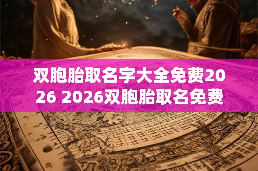 双胞胎取名字大全免费2026 2026双胞胎取名免费
