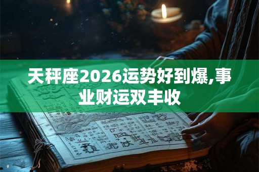 天秤座2026运势好到爆,事业财运双丰收 天秤座2026运势好到爆,事业财运双丰收