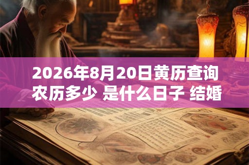 2026年8月20日黄历查询 农历多少 是什么日子 结婚吉时