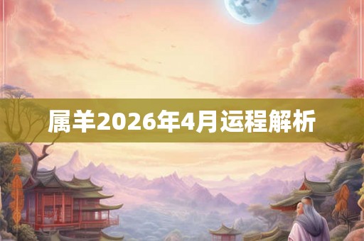 属羊2026年4月运程解析