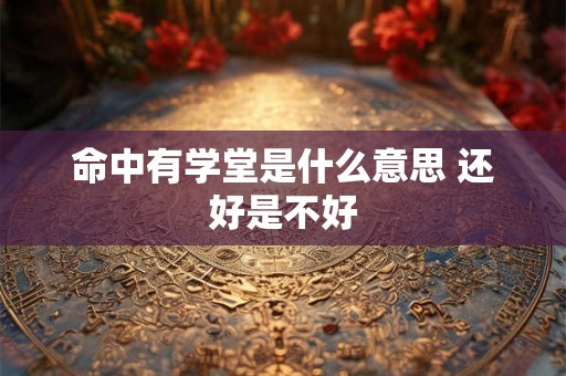 命中有学堂是什么意思 还好是不好