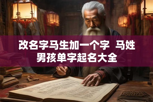 改名字马生加一个字  马姓男孩单字起名大全