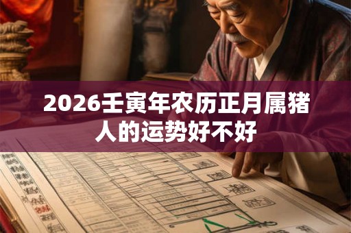 2026壬寅年农历正月属猪人的运势好不好