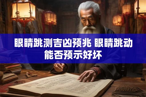眼睛跳测吉凶预兆 眼睛跳动能否预示好坏 眼睛跳测吉凶预兆 眼睛跳动能否预示好坏