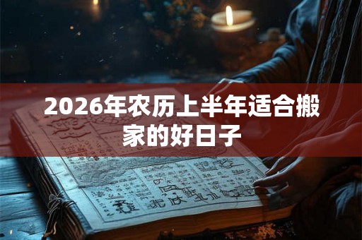 2026年农历上半年适合搬家的好日子