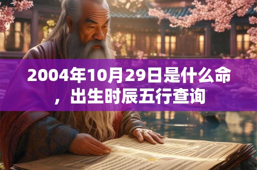 2004年10月29日是什么命，出生时辰五行查询