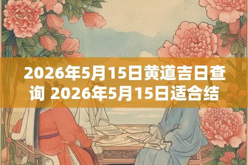 2026年5月15日黄道吉日查询 2026年5月15日适合结婚吗 2026年5月15日黄道吉日查询 2026年5月15日适合结婚吗