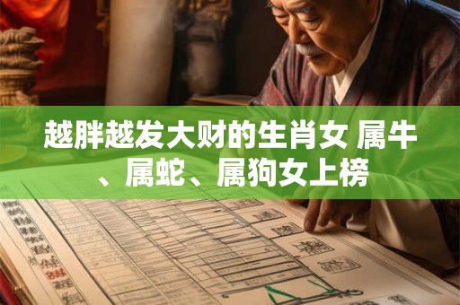 越胖越发大财的生肖女 属牛、属蛇、属狗女上榜