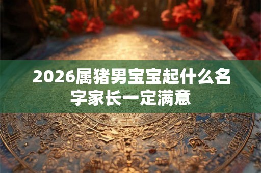 2026属猪男宝宝起什么名字家长一定满意