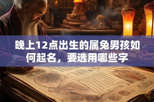 晚上12点出生的属兔男孩如何起名，要选用哪些字