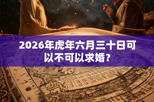 2026年虎年六月三十日可以不可以求婚？
