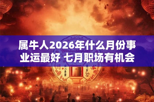 属牛人2026年什么月份事业运最好 七月职场有机会
