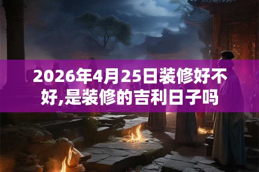 2026年4月25日装修好不好,是装修的吉利日子吗