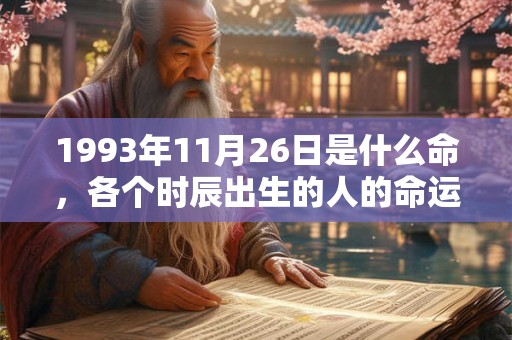 1993年11月26日是什么命，各个时辰出生的人的命运