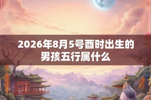 2026年8月5号酉时出生的男孩五行属什么