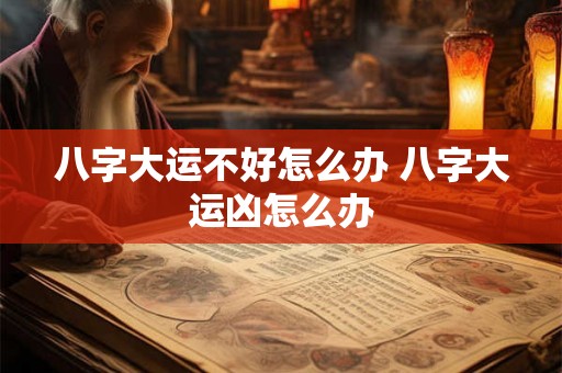 八字大运不好怎么办 八字大运凶怎么办 八字大运不好怎么办 八字大运凶怎么办