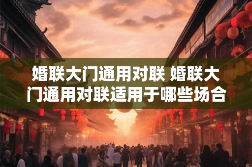 婚联大门通用对联 婚联大门通用对联适用于哪些场合
