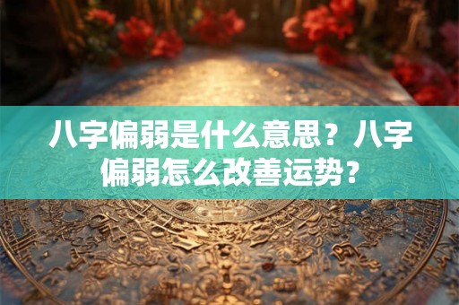 八字偏弱是什么意思?八字偏弱怎么改善运势? 八字偏弱是什么意思?八字偏弱怎么改善运势?