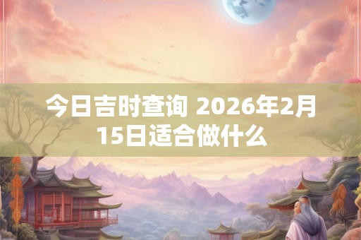 今日吉时查询 2026年2月15日适合做什么 今日吉时查询 2026年2月15日适合做什么
