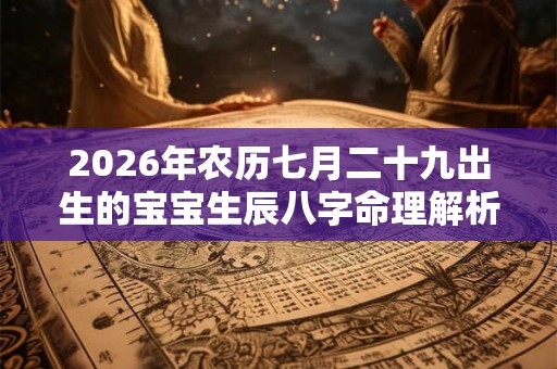 2026年农历七月二十九出生的宝宝生辰八字命理解析