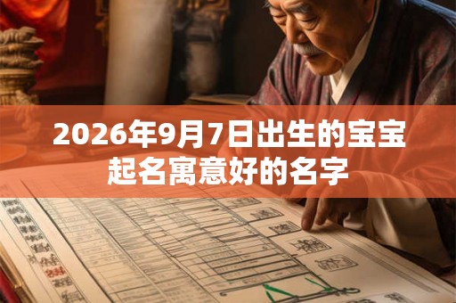 2026年9月7日出生的宝宝起名寓意好的名字