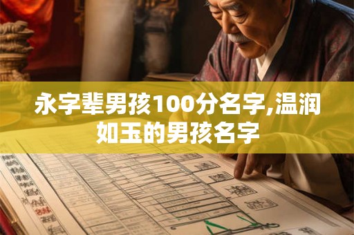 永字辈男孩100分名字,温润如玉的男孩名字