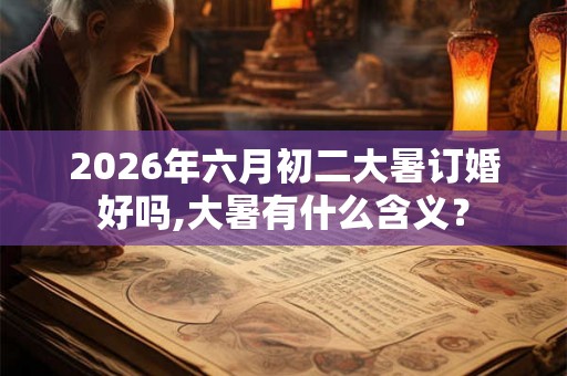 2026年六月初二大暑订婚好吗,大暑有什么含义？