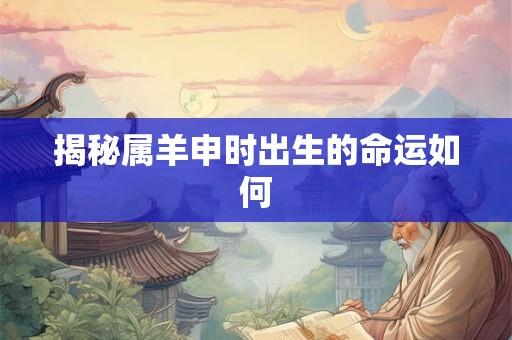 揭秘属羊申时出生的命运如何