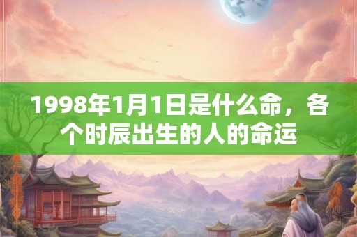 1998年1月1日是什么命，各个时辰出生的人的命运
