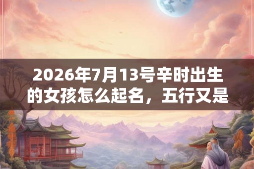 2026年7月13号辛时出生的女孩怎么起名，五行又是什么？