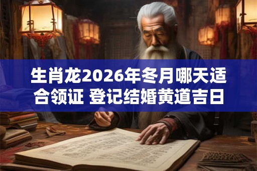 生肖龙2026年冬月哪天适合领证 登记结婚黄道吉日