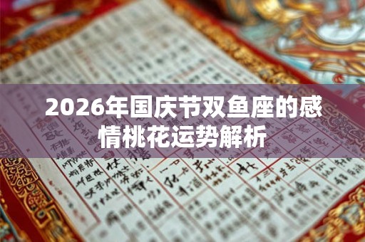 2026年国庆节双鱼座的感情桃花运势解析