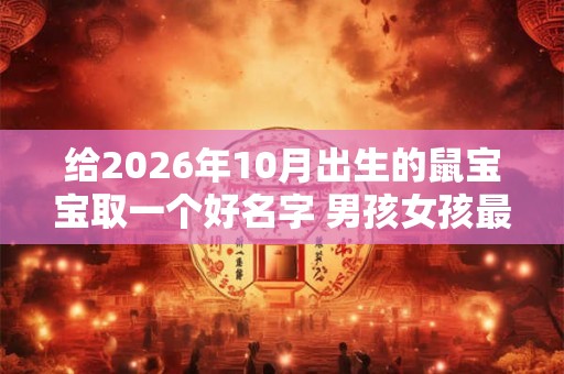 给2026年10月出生的鼠宝宝取一个好名字 男孩女孩最佳用字