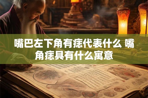 嘴巴左下角有痣代表什么 嘴角痣具有什么寓意