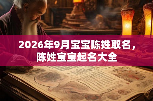2026年9月宝宝陈姓取名，陈姓宝宝起名大全