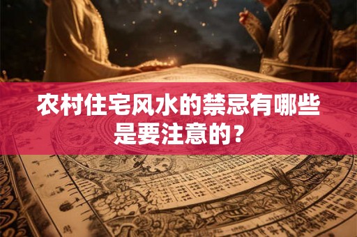 农村住宅风水的禁忌有哪些是要注意的？