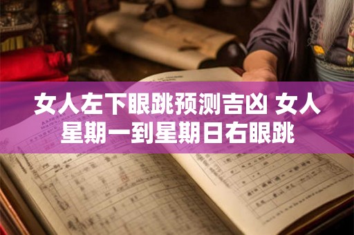 女人左下眼跳预测吉凶 女人星期一到星期日右眼跳