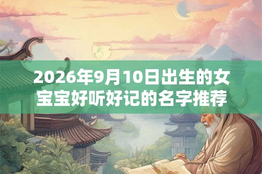 2026年9月10日出生的女宝宝好听好记的名字推荐