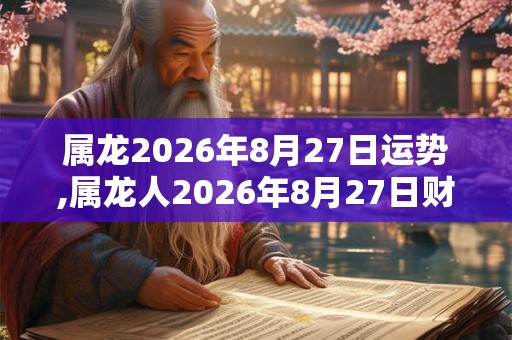 属龙2026年8月27日运势,属龙人2026年8月27日财运,生肖龙2026年8月27日运势
