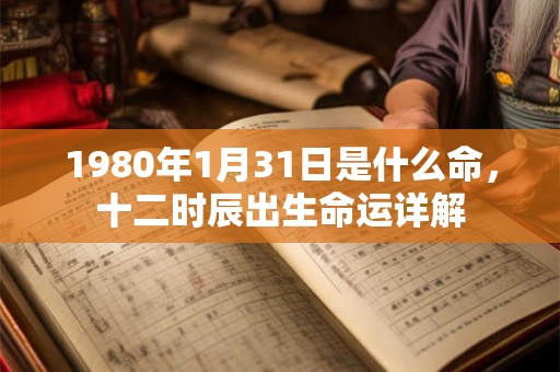 1980年1月31日是什么命，十二时辰出生命运详解