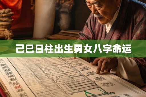 己巳日柱出生男女八字命运