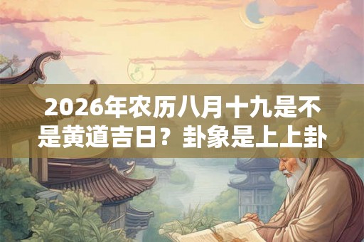 2026年农历八月十九是不是黄道吉日？卦象是上上卦吗？