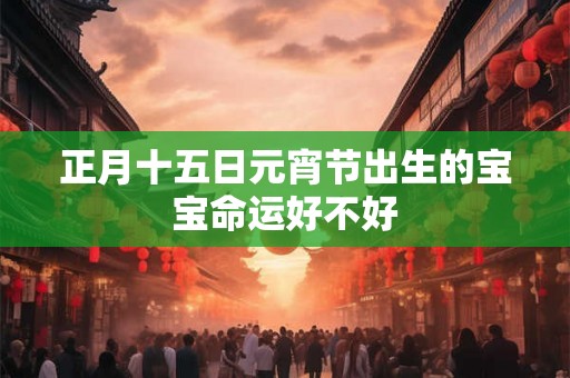 正月十五日元宵节出生的宝宝命运好不好